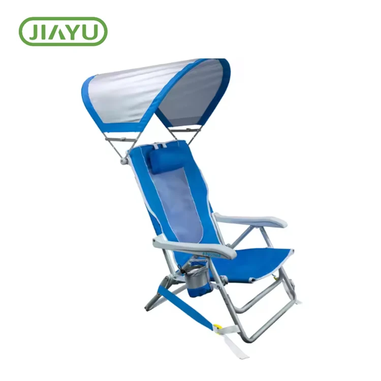 Folding strandstol med solskygge